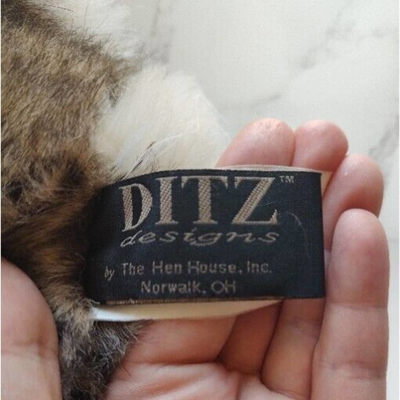 Ditz Designs Plush Bunny Rabbit Mottled Brown Fur Realistic Stuffed Animal 14 In - Picture 3 of 6